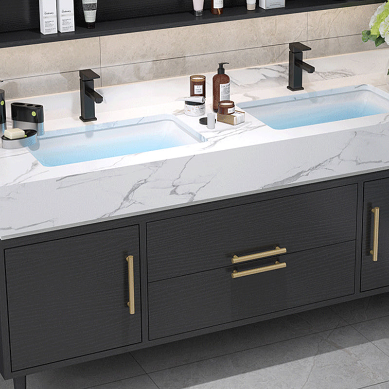 Metal Frame Vanity Set Plain Rectangle Drawers Freestanding Bath Vanity with Drawers Clearhalo 'Bathroom Remodel & Bathroom Fixtures' 'Bathroom Vanities' 'bathroom_vanities' 'Home Improvement' 'home_improvement' 'home_improvement_bathroom_vanities' 6952074