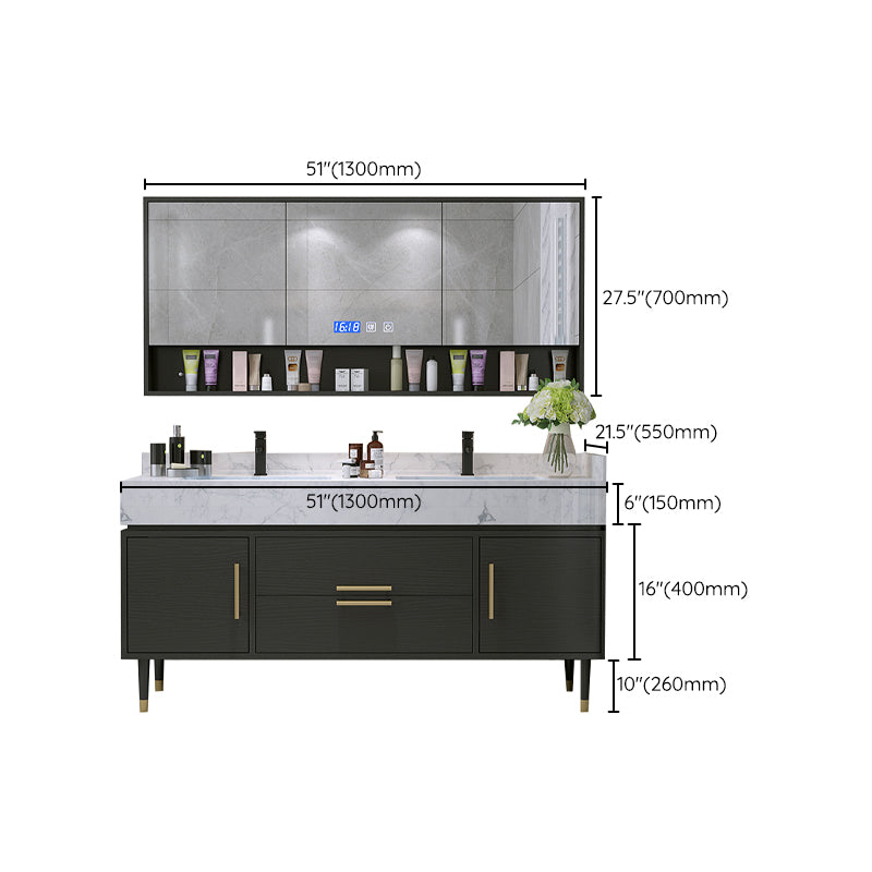 Metal Frame Vanity Set Plain Rectangle Drawers Freestanding Bath Vanity with Drawers Clearhalo 'Bathroom Remodel & Bathroom Fixtures' 'Bathroom Vanities' 'bathroom_vanities' 'Home Improvement' 'home_improvement' 'home_improvement_bathroom_vanities' 6952081