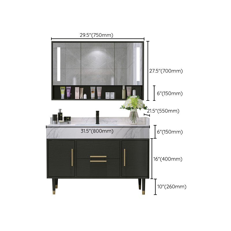 Metal Frame Vanity Set Plain Rectangle Drawers Freestanding Bath Vanity with Drawers Clearhalo 'Bathroom Remodel & Bathroom Fixtures' 'Bathroom Vanities' 'bathroom_vanities' 'Home Improvement' 'home_improvement' 'home_improvement_bathroom_vanities' 6952087