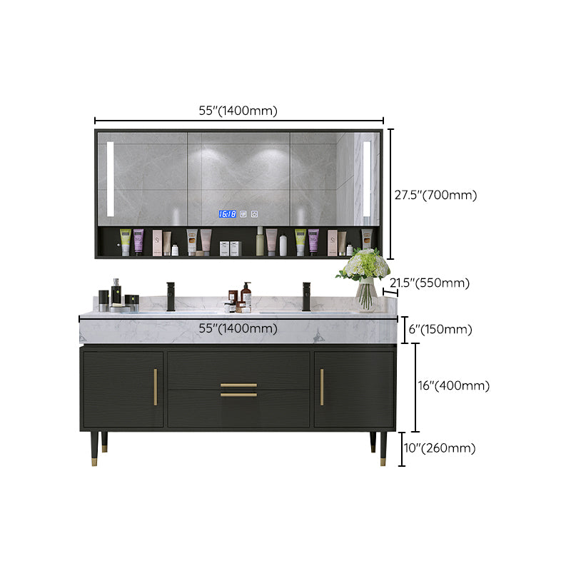 Metal Frame Vanity Set Plain Rectangle Drawers Freestanding Bath Vanity with Drawers Clearhalo 'Bathroom Remodel & Bathroom Fixtures' 'Bathroom Vanities' 'bathroom_vanities' 'Home Improvement' 'home_improvement' 'home_improvement_bathroom_vanities' 6952093