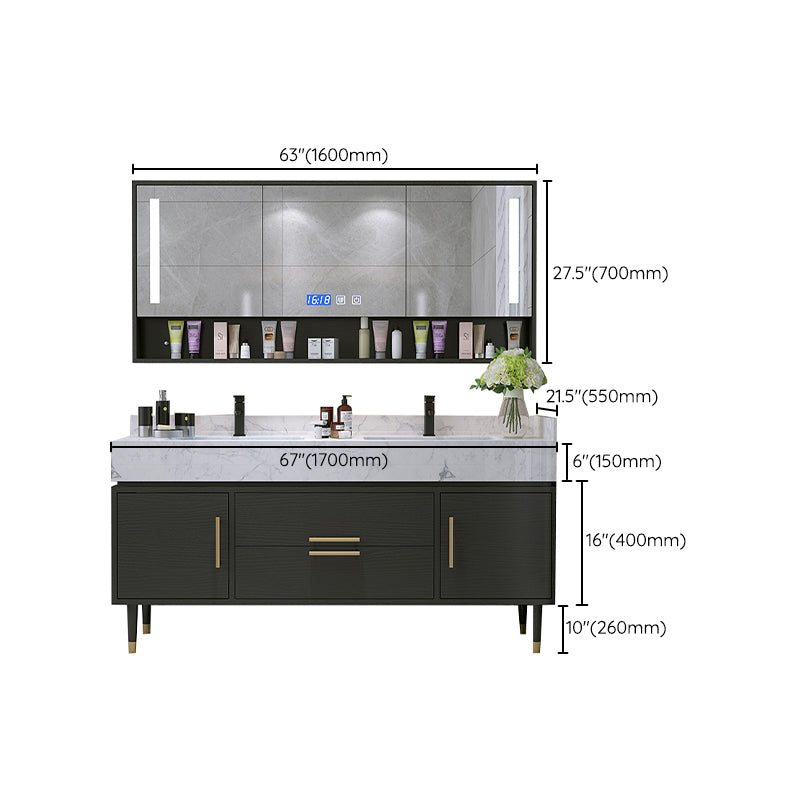 Metal Frame Vanity Set Plain Rectangle Drawers Freestanding Bath Vanity with Drawers Clearhalo 'Bathroom Remodel & Bathroom Fixtures' 'Bathroom Vanities' 'bathroom_vanities' 'Home Improvement' 'home_improvement' 'home_improvement_bathroom_vanities' 6952096