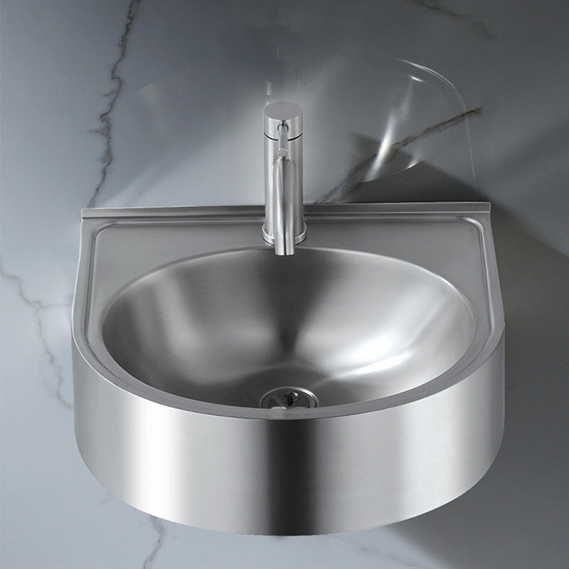 Modern Vessel Bathroom Sink Metal U-Shaped Wall Mount Bathroom Sink(Not Including Faucet) Clearhalo 'Bathroom Remodel & Bathroom Fixtures' 'Bathroom Sinks & Faucet Components' 'Bathroom Sinks' 'bathroom_sink' 'Home Improvement' 'home_improvement' 'home_improvement_bathroom_sink' 6952432