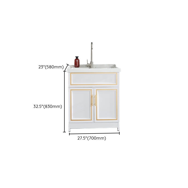 Bathroom Sink Vanity Ceramic Sink Drawers Storage Shelf Vanity with Faucet Clearhalo 'Bathroom Remodel & Bathroom Fixtures' 'Bathroom Vanities' 'bathroom_vanities' 'Home Improvement' 'home_improvement' 'home_improvement_bathroom_vanities' 6952593