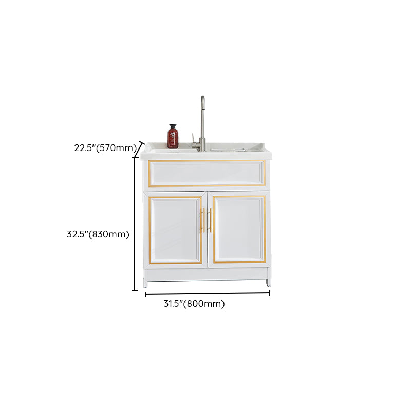 Bathroom Sink Vanity Ceramic Sink Drawers Storage Shelf Vanity with Faucet Clearhalo 'Bathroom Remodel & Bathroom Fixtures' 'Bathroom Vanities' 'bathroom_vanities' 'Home Improvement' 'home_improvement' 'home_improvement_bathroom_vanities' 6952594