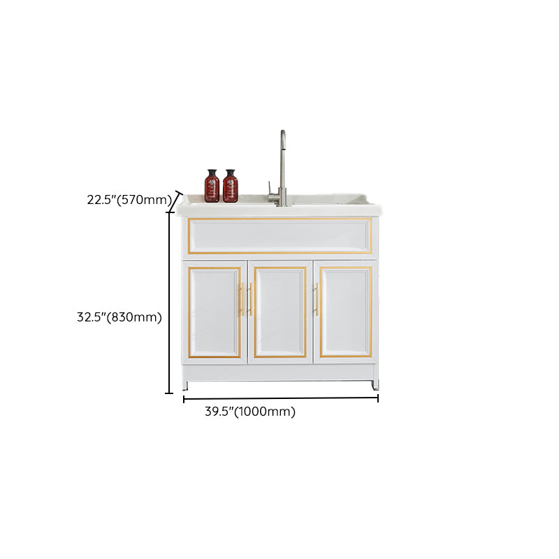 Bathroom Sink Vanity Ceramic Sink Drawers Storage Shelf Vanity with Faucet Clearhalo 'Bathroom Remodel & Bathroom Fixtures' 'Bathroom Vanities' 'bathroom_vanities' 'Home Improvement' 'home_improvement' 'home_improvement_bathroom_vanities' 6952596