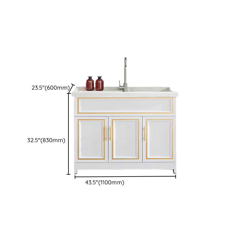 Bathroom Sink Vanity Ceramic Sink Drawers Storage Shelf Vanity with Faucet Clearhalo 'Bathroom Remodel & Bathroom Fixtures' 'Bathroom Vanities' 'bathroom_vanities' 'Home Improvement' 'home_improvement' 'home_improvement_bathroom_vanities' 6952598