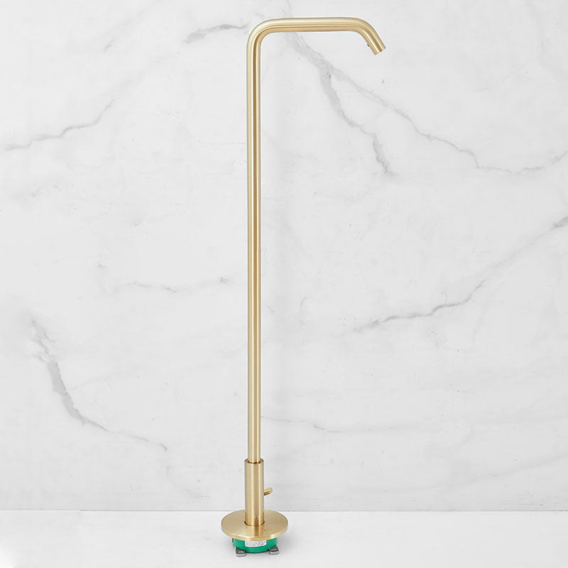 Tub Filler High Arc Handshower Lever Handle Copper Freestanding Tub Filler Gold Sensor Faucet Clearhalo 'Bathroom Remodel & Bathroom Fixtures' 'Bathtub Faucets' 'bathtub_faucets' 'Home Improvement' 'home_improvement' 'home_improvement_bathtub_faucets' 6952767