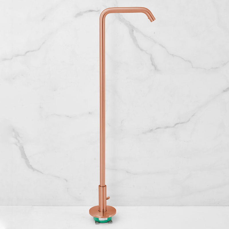 Tub Filler High Arc Handshower Lever Handle Copper Freestanding Tub Filler Rose Gold Sensor Faucet Clearhalo 'Bathroom Remodel & Bathroom Fixtures' 'Bathtub Faucets' 'bathtub_faucets' 'Home Improvement' 'home_improvement' 'home_improvement_bathtub_faucets' 6952771