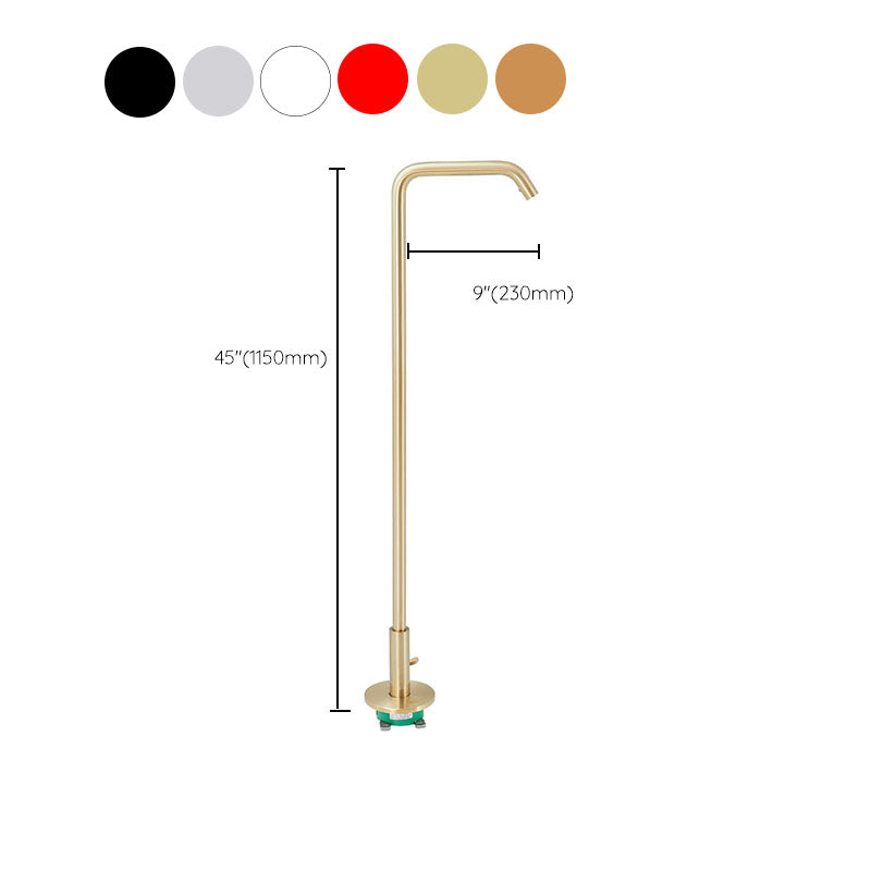 Tub Filler High Arc Handshower Lever Handle Copper Freestanding Tub Filler Clearhalo 'Bathroom Remodel & Bathroom Fixtures' 'Bathtub Faucets' 'bathtub_faucets' 'Home Improvement' 'home_improvement' 'home_improvement_bathtub_faucets' 6952773