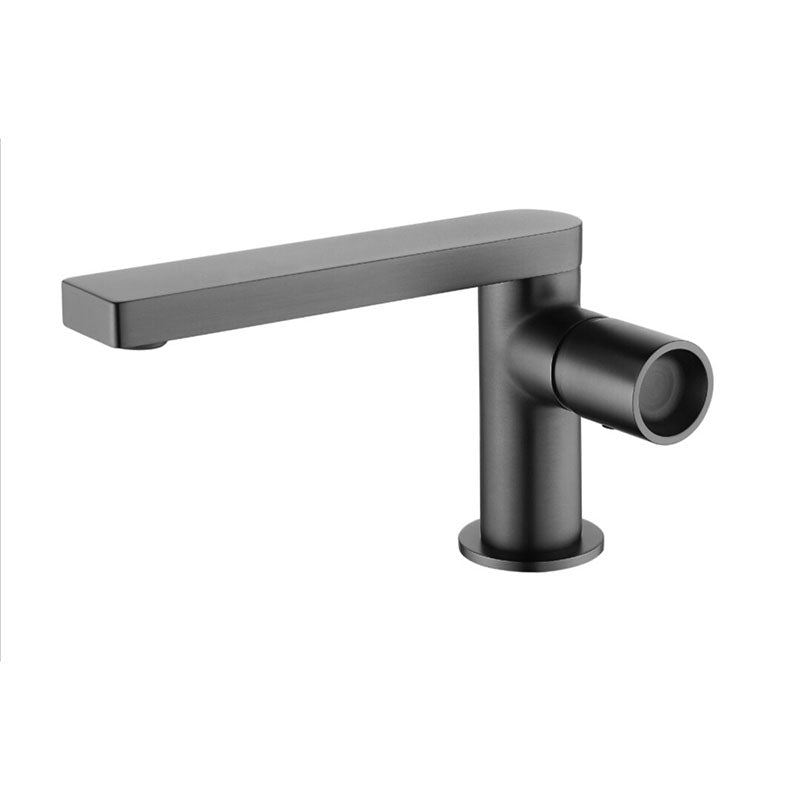 Modern Brass Bathroom Faucet Knob Handles Deck-mount Fixed Faucet Gun Grey Short Clearhalo 'Bathroom Remodel & Bathroom Fixtures' 'Bathtub Faucets' 'bathtub_faucets' 'Home Improvement' 'home_improvement' 'home_improvement_bathtub_faucets' 6952805