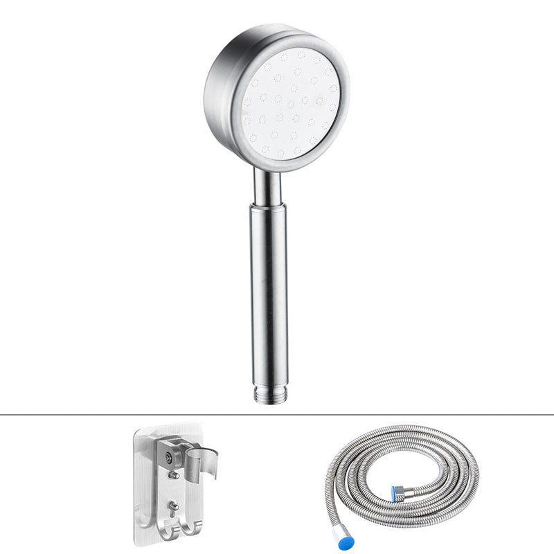 Classic Shower Head Round Metal Handheld Shower Head in Silver Silver Shower Heads & Hose & Wall pedestal Clearhalo 'Bathroom Remodel & Bathroom Fixtures' 'Home Improvement' 'home_improvement' 'home_improvement_shower_heads' 'Shower Heads' 'shower_heads' 'Showers & Bathtubs Plumbing' 'Showers & Bathtubs' 6953314