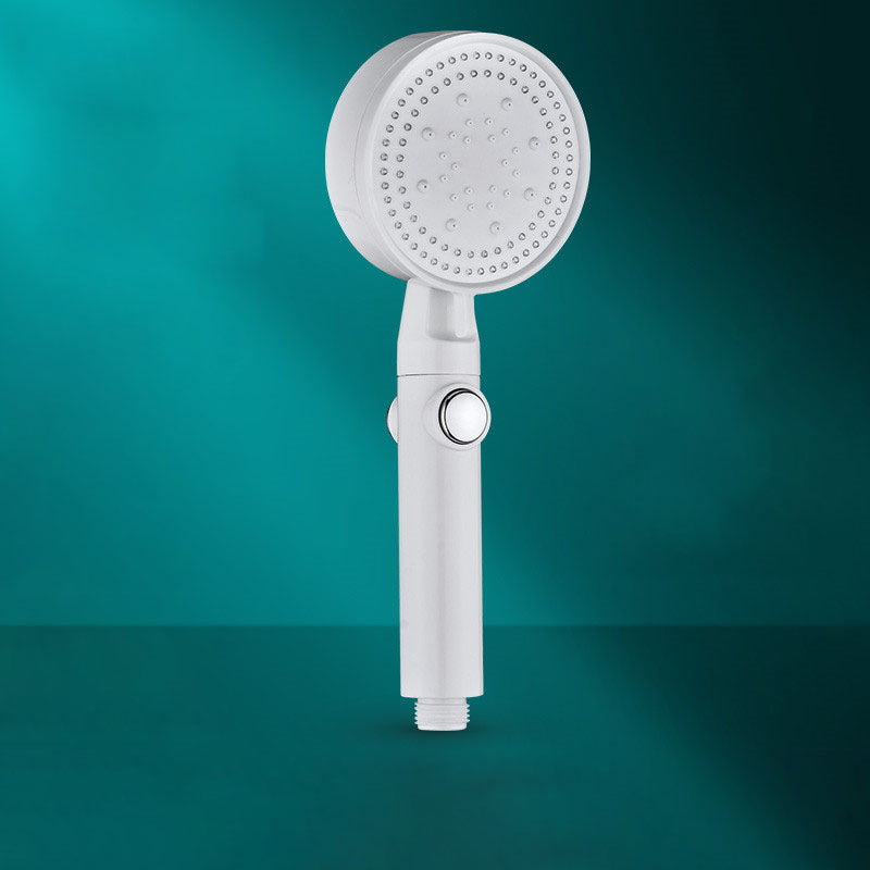 5 Setting Patterns Showerhead Plastic Round Handheld Shower Head White Patterned Not Included Hand Shower Clearhalo 'Bathroom Remodel & Bathroom Fixtures' 'Home Improvement' 'home_improvement' 'home_improvement_shower_heads' 'Shower Heads' 'shower_heads' 'Showers & Bathtubs Plumbing' 'Showers & Bathtubs' 6953366