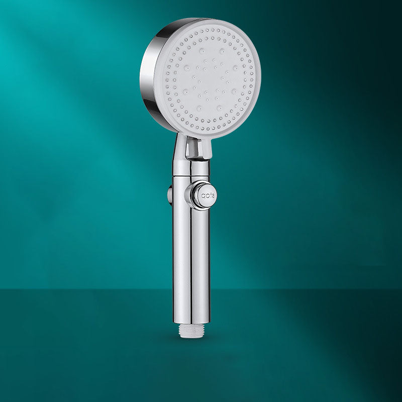 5 Setting Patterns Showerhead Plastic Round Handheld Shower Head Silver Patterned Not Included Hand Shower Clearhalo 'Bathroom Remodel & Bathroom Fixtures' 'Home Improvement' 'home_improvement' 'home_improvement_shower_heads' 'Shower Heads' 'shower_heads' 'Showers & Bathtubs Plumbing' 'Showers & Bathtubs' 6953371