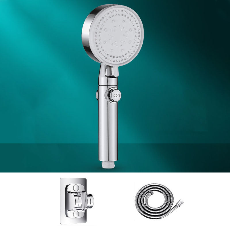 5 Setting Patterns Showerhead Plastic Round Handheld Shower Head Silver Patterned Not Included Shower & Hose & Hole-free Wall Seat Clearhalo 'Bathroom Remodel & Bathroom Fixtures' 'Home Improvement' 'home_improvement' 'home_improvement_shower_heads' 'Shower Heads' 'shower_heads' 'Showers & Bathtubs Plumbing' 'Showers & Bathtubs' 6953382