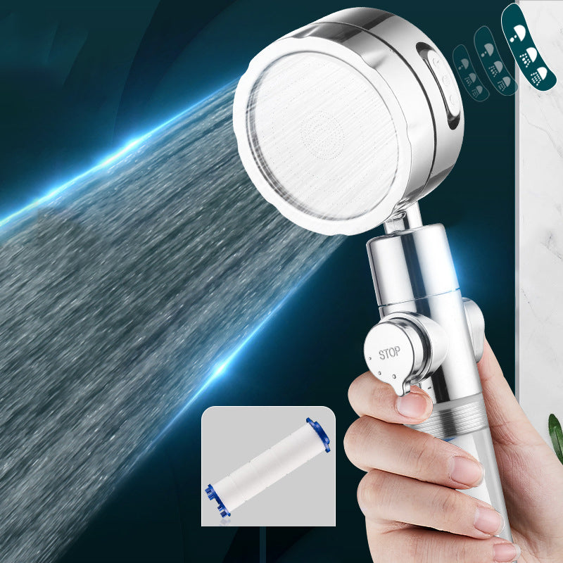 Adjustable Water Flow Shower Head Solid Color 3 Settings Round Handheld Shower Head Clearhalo 'Bathroom Remodel & Bathroom Fixtures' 'Home Improvement' 'home_improvement' 'home_improvement_shower_heads' 'Shower Heads' 'shower_heads' 'Showers & Bathtubs Plumbing' 'Showers & Bathtubs' 6953407