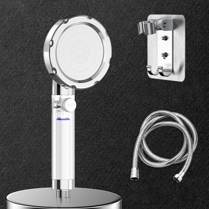 Silver Handheld Shower Head Standard Round Shower Head Combo Shower Heads & Hose & Wall pedestal Clearhalo 'Bathroom Remodel & Bathroom Fixtures' 'Home Improvement' 'home_improvement' 'home_improvement_shower_heads' 'Shower Heads' 'shower_heads' 'Showers & Bathtubs Plumbing' 'Showers & Bathtubs' 6953423