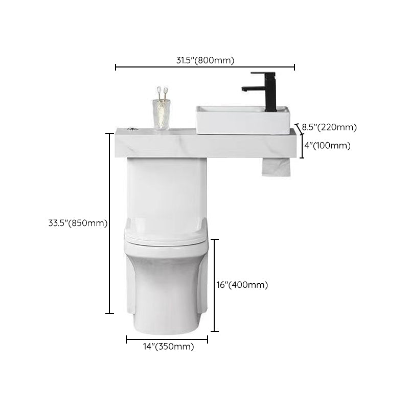 Contemporary Flush Toilet Floor Mount One-Piece Toilet Urine Toilet Clearhalo 'Bathroom Remodel & Bathroom Fixtures' 'Home Improvement' 'home_improvement' 'home_improvement_toilets' 'Toilets & Bidets' 'Toilets' 6963259