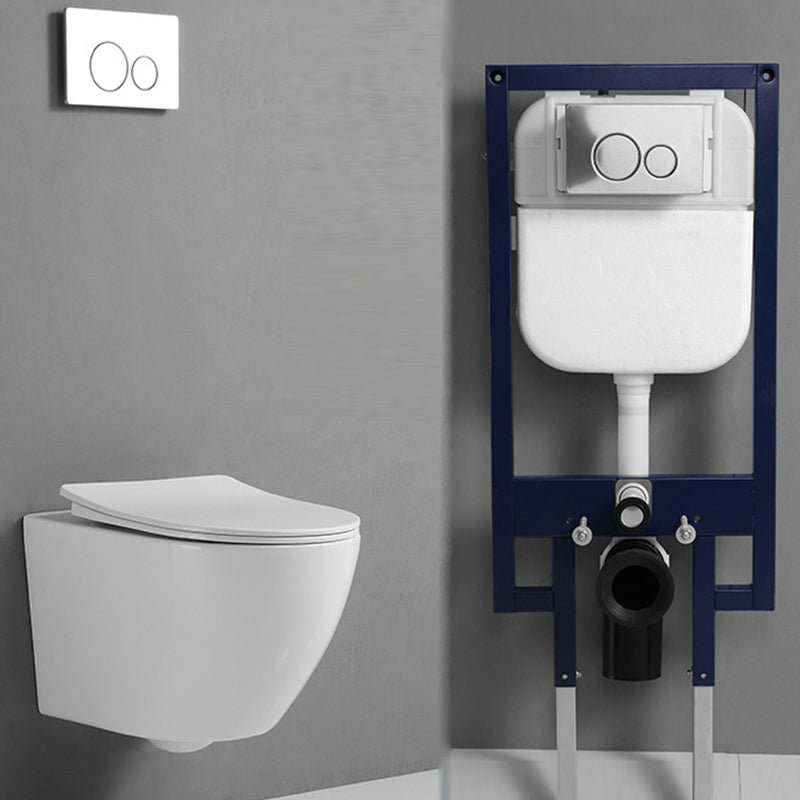 Contemporary One Piece Toilet Bowl Wall Mount Porcelain Urine Toilet 14"L x 19"W x 14"H Toilet & Thin Tanker Clearhalo 'Bathroom Remodel & Bathroom Fixtures' 'Home Improvement' 'home_improvement' 'home_improvement_toilets' 'Toilets & Bidets' 'Toilets' 6963323