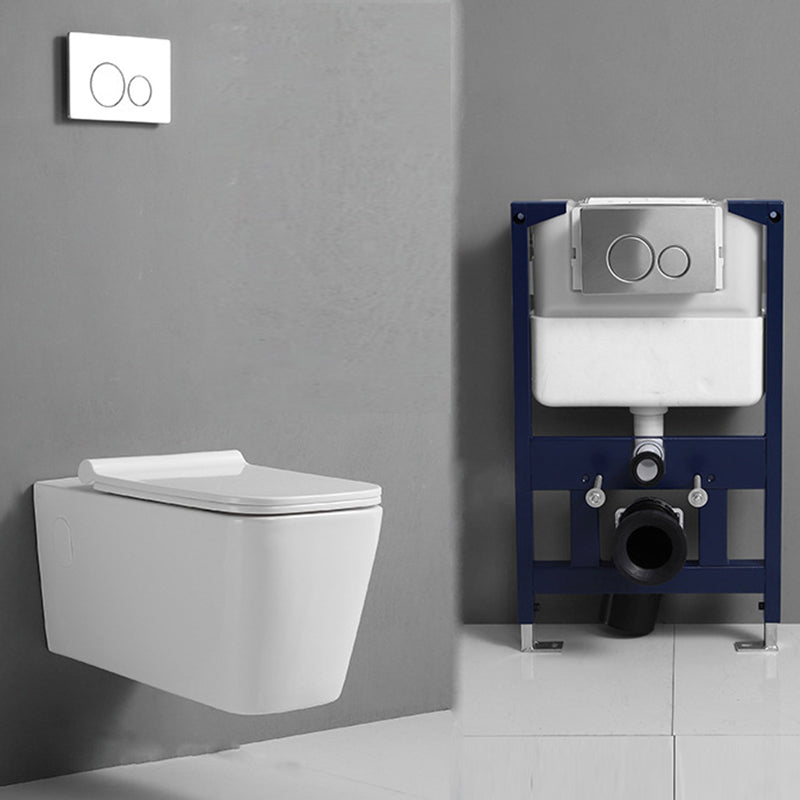 Contemporary One Piece Toilet Bowl Wall Mount Porcelain Urine Toilet 14"L x 22"W x 14"H Toilet with Low Tanker Clearhalo 'Bathroom Remodel & Bathroom Fixtures' 'Home Improvement' 'home_improvement' 'home_improvement_toilets' 'Toilets & Bidets' 'Toilets' 6963330