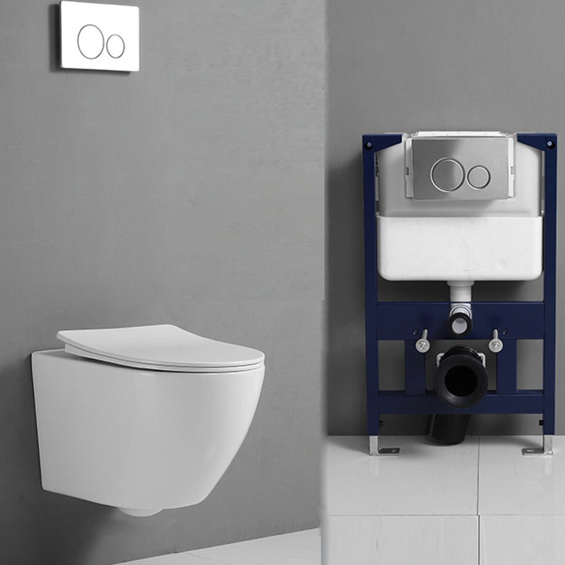 Contemporary One Piece Toilet Bowl Wall Mount Porcelain Urine Toilet 14"L x 19"W x 14"H Toilet with Low Tanker Clearhalo 'Bathroom Remodel & Bathroom Fixtures' 'Home Improvement' 'home_improvement' 'home_improvement_toilets' 'Toilets & Bidets' 'Toilets' 6963332