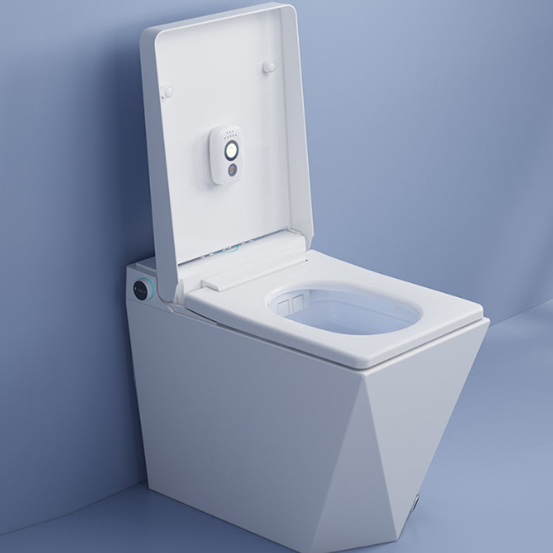 Modern Ceramic Flush Toilet 1 Piece White Toilet Bowl for Bathroom White Manual Flip 12" Clearhalo 'Bathroom Remodel & Bathroom Fixtures' 'Home Improvement' 'home_improvement' 'home_improvement_toilets' 'Toilets & Bidets' 'Toilets' 6963381