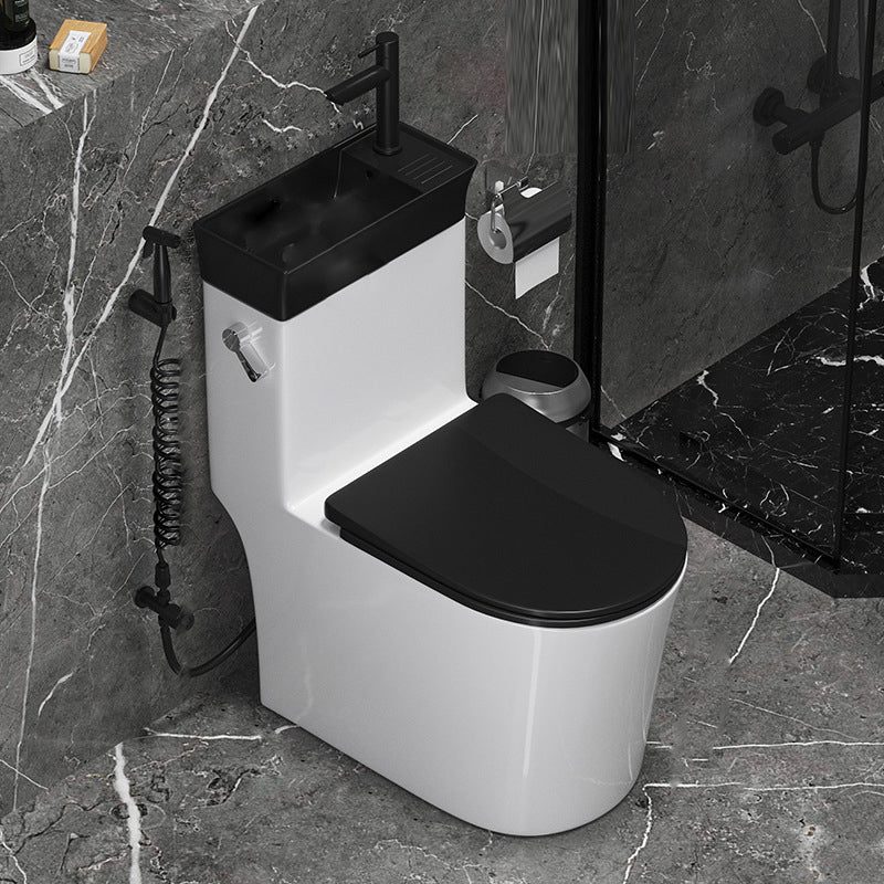 Inodoro moderno gris con sifón y chorro de agua, inodoro de una pieza para  montaje en pared para baño - Clearhalo