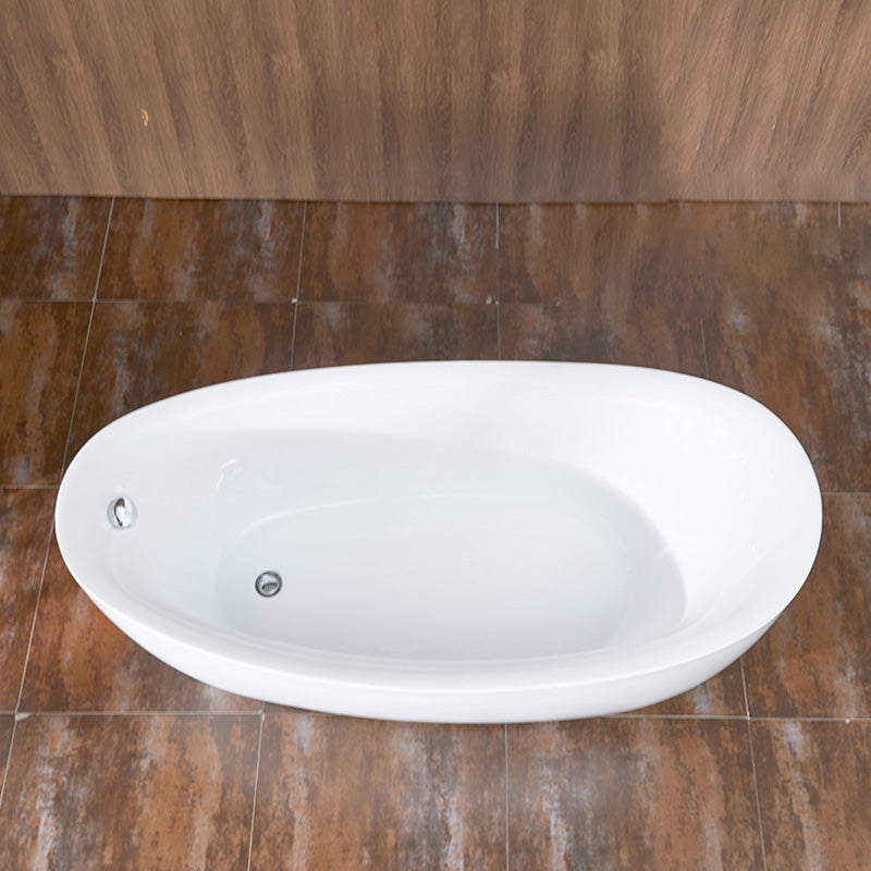 31.5-inch Wide Acrylic Oval Tub Freestanding Soaking White Bathtub Massage Not Included Tub Clearhalo 'Bathroom Remodel & Bathroom Fixtures' 'Bathtubs' 'Home Improvement' 'home_improvement' 'home_improvement_bathtubs' 'Showers & Bathtubs' 6963438