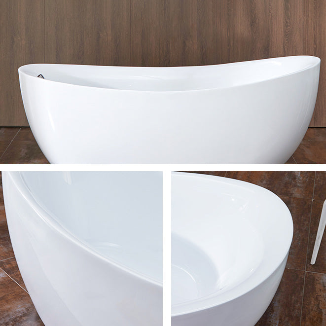 31.5-inch Wide Acrylic Oval Tub Freestanding Soaking White Bathtub Clearhalo 'Bathroom Remodel & Bathroom Fixtures' 'Bathtubs' 'Home Improvement' 'home_improvement' 'home_improvement_bathtubs' 'Showers & Bathtubs' 6963446