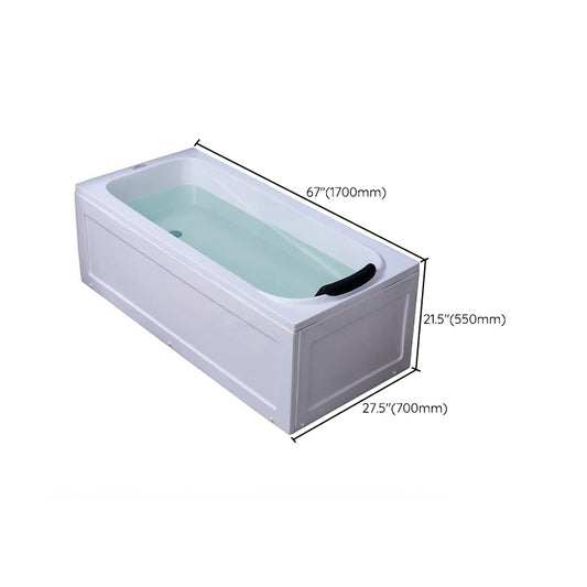 Modern 27.56-inch Wide Acrylic Tub Soaking Back to Wall Bathtub Clearhalo 'Bathroom Remodel & Bathroom Fixtures' 'Bathtubs' 'Home Improvement' 'home_improvement' 'home_improvement_bathtubs' 'Showers & Bathtubs' 6963506