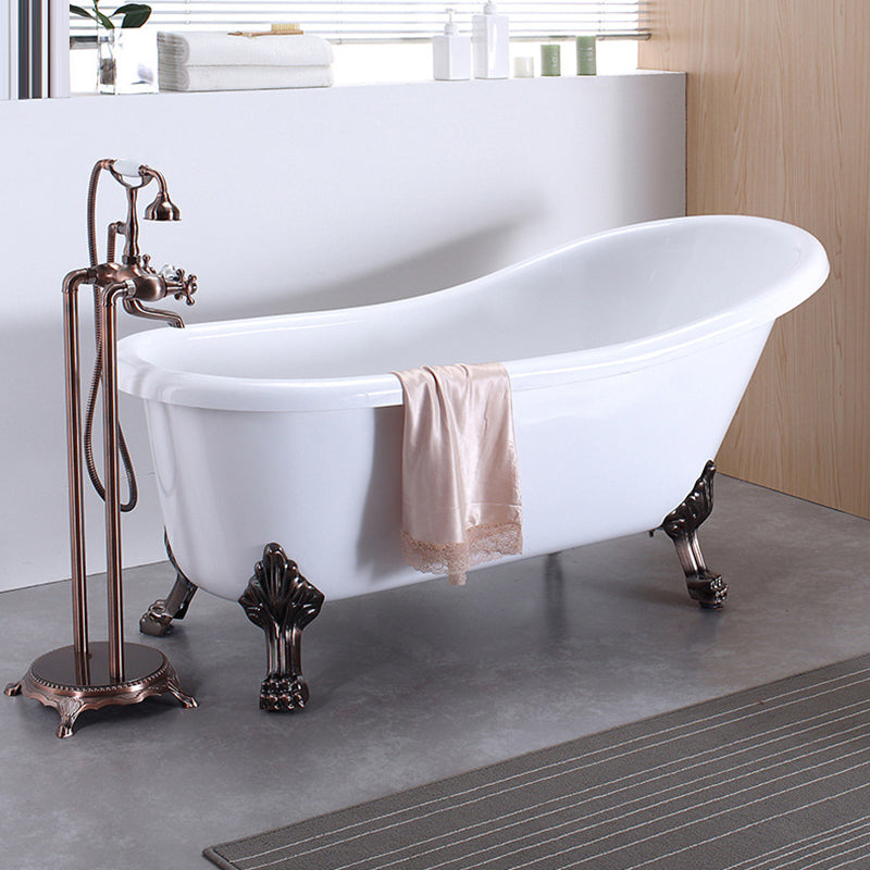 Acrylic Soaking Bathtub Antique Finish Oval Freestanding Bath Tub (Faucet not Included) Bronze Clearhalo 'Bathroom Remodel & Bathroom Fixtures' 'Bathtubs' 'Home Improvement' 'home_improvement' 'home_improvement_bathtubs' 'Showers & Bathtubs' 6963515