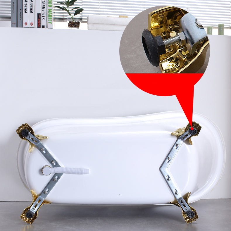 Acrylic Soaking Bathtub Antique Finish Oval Freestanding Bath Tub (Faucet not Included) Clearhalo 'Bathroom Remodel & Bathroom Fixtures' 'Bathtubs' 'Home Improvement' 'home_improvement' 'home_improvement_bathtubs' 'Showers & Bathtubs' 6963517