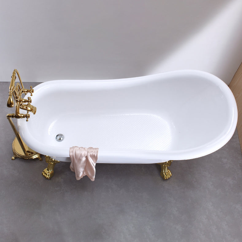 Acrylic Soaking Bathtub Antique Finish Oval Freestanding Bath Tub (Faucet not Included) Clearhalo 'Bathroom Remodel & Bathroom Fixtures' 'Bathtubs' 'Home Improvement' 'home_improvement' 'home_improvement_bathtubs' 'Showers & Bathtubs' 6963520