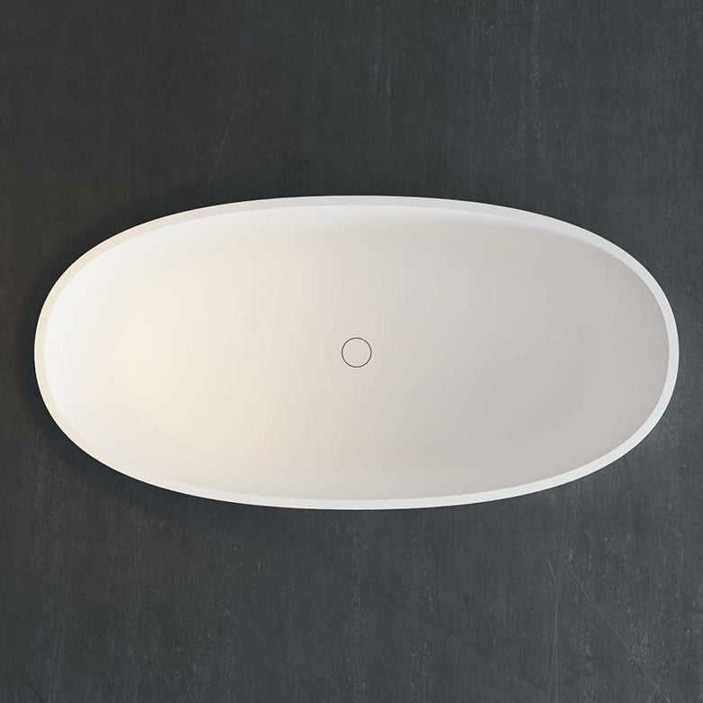 Stone Oval Soaking Bathtub Antique Finish Back to Wall Bath Tub Clearhalo 'Bathroom Remodel & Bathroom Fixtures' 'Bathtubs' 'Home Improvement' 'home_improvement' 'home_improvement_bathtubs' 'Showers & Bathtubs' 6963538