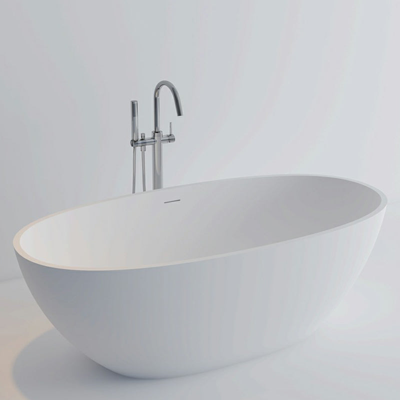 Stone Oval Soaking Bathtub Antique Finish Back to Wall Bath Tub Clearhalo 'Bathroom Remodel & Bathroom Fixtures' 'Bathtubs' 'Home Improvement' 'home_improvement' 'home_improvement_bathtubs' 'Showers & Bathtubs' 6963539