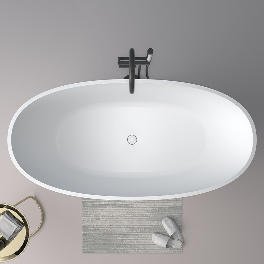 Stone Soaking Bath Antique Finish Oval Back to Wall Bath Tub Clearhalo 'Bathroom Remodel & Bathroom Fixtures' 'Bathtubs' 'Home Improvement' 'home_improvement' 'home_improvement_bathtubs' 'Showers & Bathtubs' 6963552