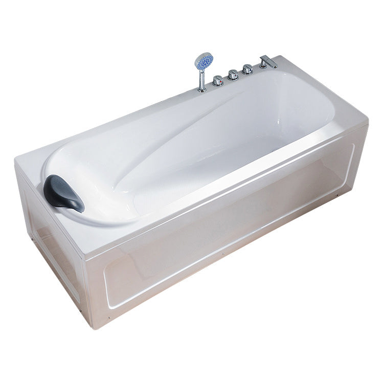 Back to Wall Rectangular Bath Freestanding Acrylic Soaking White Bathtub Clearhalo 'Bathroom Remodel & Bathroom Fixtures' 'Bathtubs' 'Home Improvement' 'home_improvement' 'home_improvement_bathtubs' 'Showers & Bathtubs' 6963592