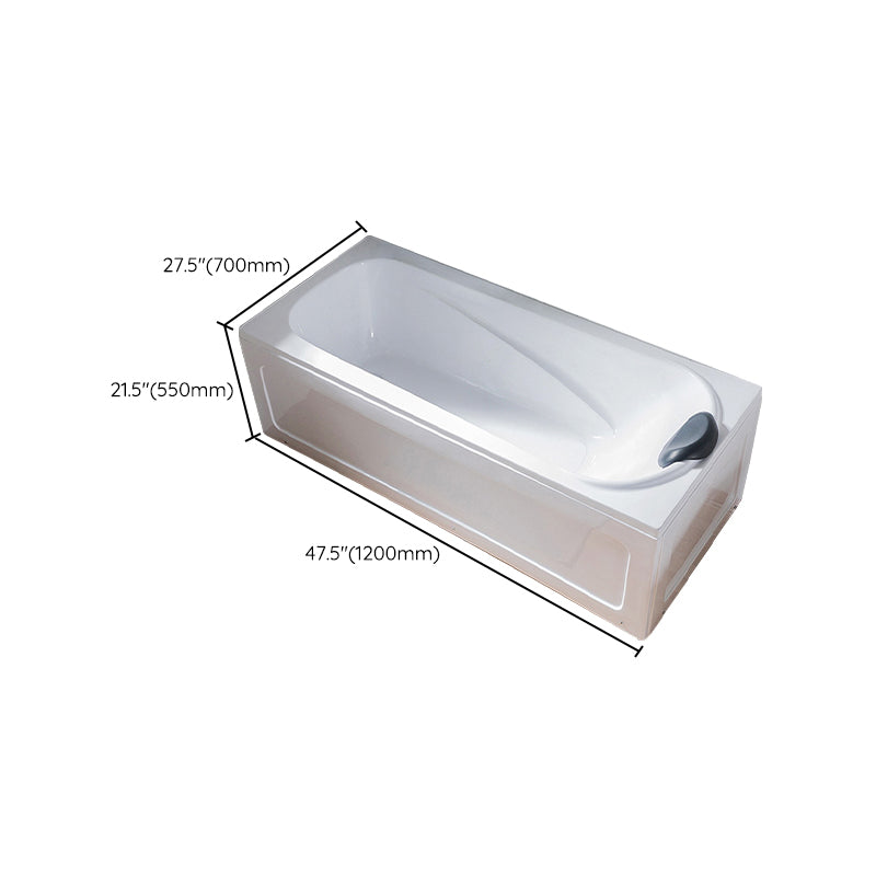 Back to Wall Rectangular Bath Freestanding Acrylic Soaking White Bathtub Clearhalo 'Bathroom Remodel & Bathroom Fixtures' 'Bathtubs' 'Home Improvement' 'home_improvement' 'home_improvement_bathtubs' 'Showers & Bathtubs' 6963599