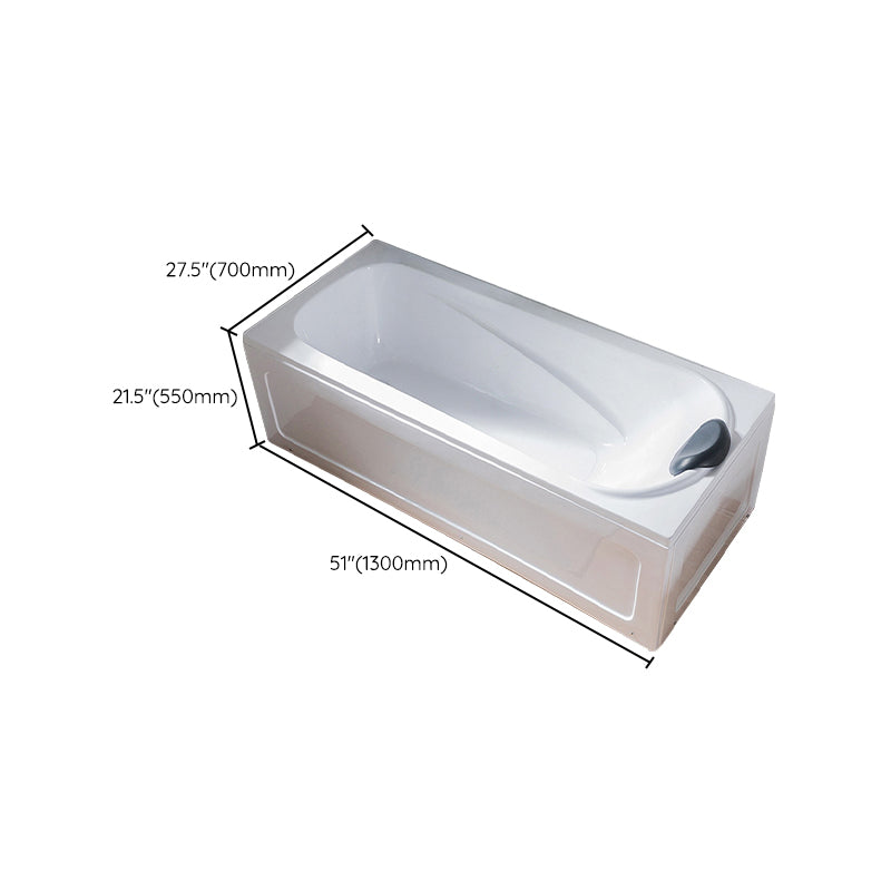 Back to Wall Rectangular Bath Freestanding Acrylic Soaking White Bathtub Clearhalo 'Bathroom Remodel & Bathroom Fixtures' 'Bathtubs' 'Home Improvement' 'home_improvement' 'home_improvement_bathtubs' 'Showers & Bathtubs' 6963601