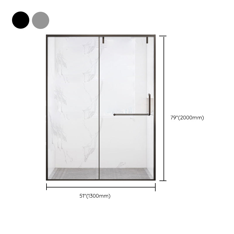 Transparent Tempered Shower Bath Door Semi Frameless Shower Doors Clearhalo 'Bathroom Remodel & Bathroom Fixtures' 'Home Improvement' 'home_improvement' 'home_improvement_shower_tub_doors' 'Shower and Tub Doors' 'shower_tub_doors' 'Showers & Bathtubs' 6968226