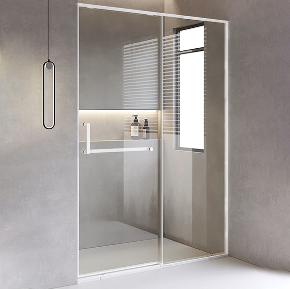 Semi Frameless Shower Bath Door Single Sliding Tempered Shower Doors Clearhalo 'Bathroom Remodel & Bathroom Fixtures' 'Home Improvement' 'home_improvement' 'home_improvement_shower_tub_doors' 'Shower and Tub Doors' 'shower_tub_doors' 'Showers & Bathtubs' 6968248