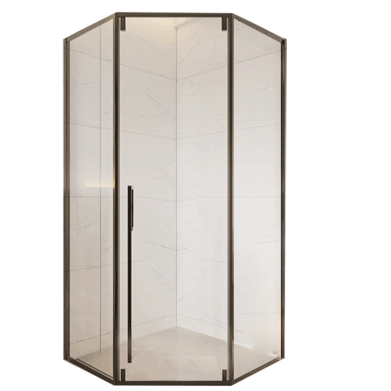 Matte Black Folding Shower Door, Side Opening Tempered Glass Shower Door Right Clearhalo 'Bathroom Remodel & Bathroom Fixtures' 'Home Improvement' 'home_improvement' 'home_improvement_shower_tub_doors' 'Shower and Tub Doors' 'shower_tub_doors' 'Showers & Bathtubs' 6968572