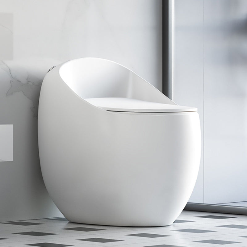 Contemporary 1 Piece Flush Toilet Floor Mounted Toilet Bowl for Bathroom White 16" Clearhalo 'Bathroom Remodel & Bathroom Fixtures' 'Home Improvement' 'home_improvement' 'home_improvement_toilets' 'Toilets & Bidets' 'Toilets' 6974028