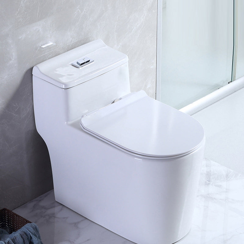 Contemporary 1 Piece Flush Toilet Floor Mounted White Toilet Bowl 