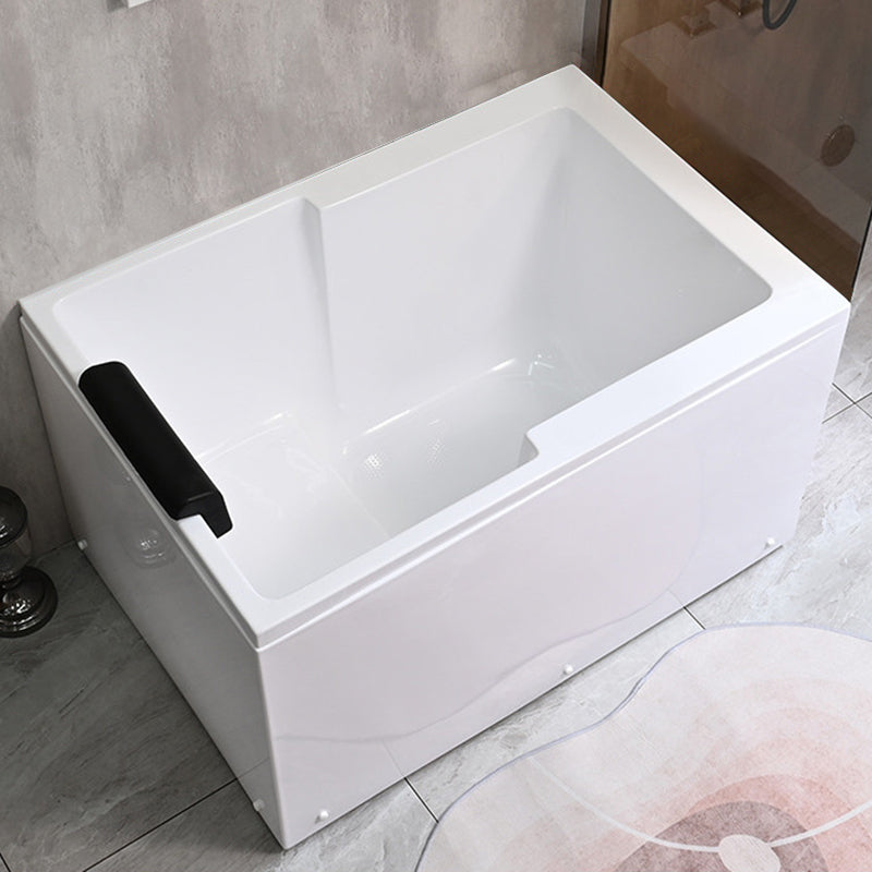 Modern Acrylic Rectangular Tub 29.53-inch Wide Soaking Bathtub Right Tub with Pillow Clearhalo 'Bathroom Remodel & Bathroom Fixtures' 'Bathtubs' 'Home Improvement' 'home_improvement' 'home_improvement_bathtubs' 'Showers & Bathtubs' 6974915