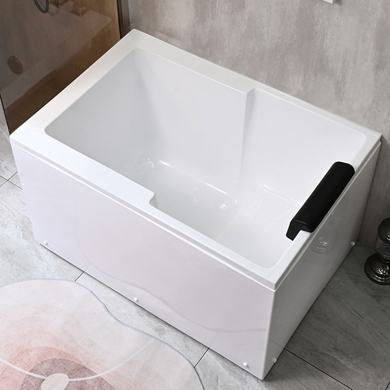 Modern Acrylic Rectangular Tub 29.53-inch Wide Soaking Bathtub Left Tub with Pillow Clearhalo 'Bathroom Remodel & Bathroom Fixtures' 'Bathtubs' 'Home Improvement' 'home_improvement' 'home_improvement_bathtubs' 'Showers & Bathtubs' 6974916