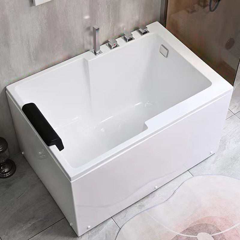 Modern Acrylic Rectangular Tub 29.53-inch Wide Soaking Bathtub Right Tub with Sliver 4-Piece Set Clearhalo 'Bathroom Remodel & Bathroom Fixtures' 'Bathtubs' 'Home Improvement' 'home_improvement' 'home_improvement_bathtubs' 'Showers & Bathtubs' 6974918