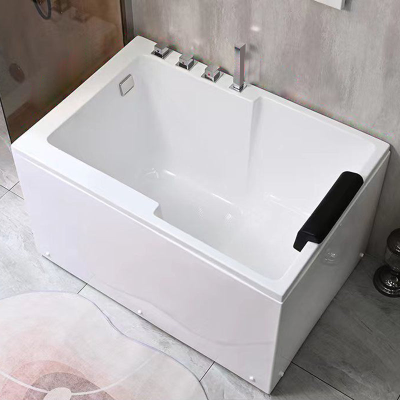 Modern Acrylic Rectangular Tub 29.53-inch Wide Soaking Bathtub Left Tub with Sliver 4-Piece Set Clearhalo 'Bathroom Remodel & Bathroom Fixtures' 'Bathtubs' 'Home Improvement' 'home_improvement' 'home_improvement_bathtubs' 'Showers & Bathtubs' 6974920