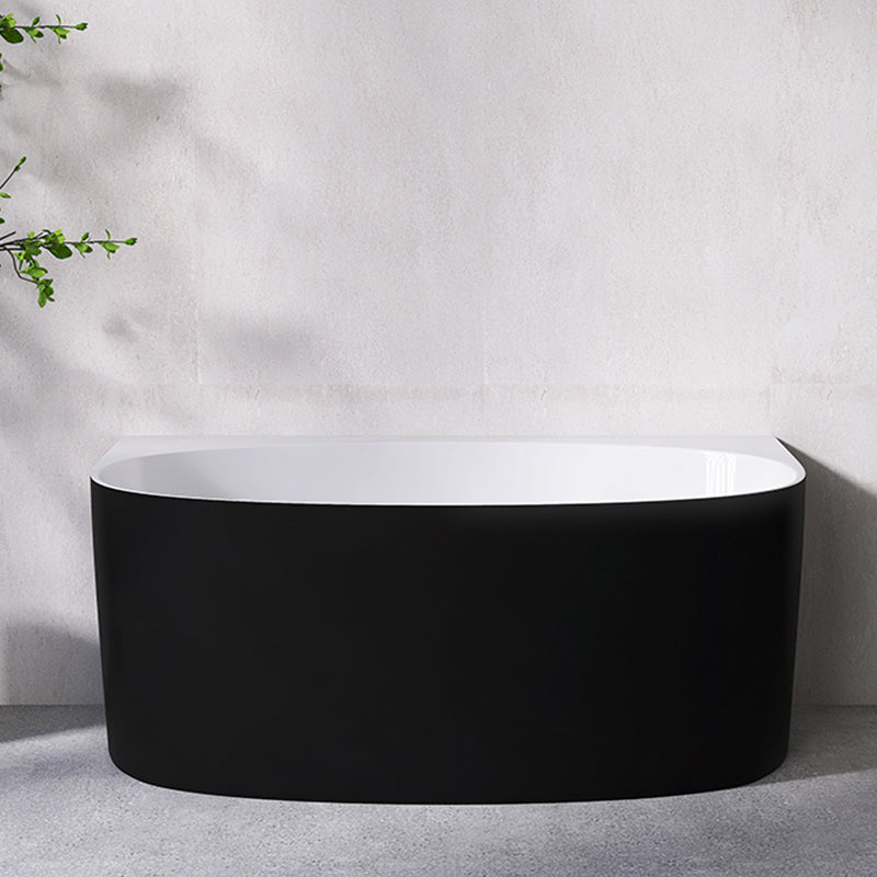 Modern Acrylic Bathtub Center-Front Soaking Bathtub , 22.83-inch Tall Black White Tub Clearhalo 'Bathroom Remodel & Bathroom Fixtures' 'Bathtubs' 'Home Improvement' 'home_improvement' 'home_improvement_bathtubs' 'Showers & Bathtubs' 6974985