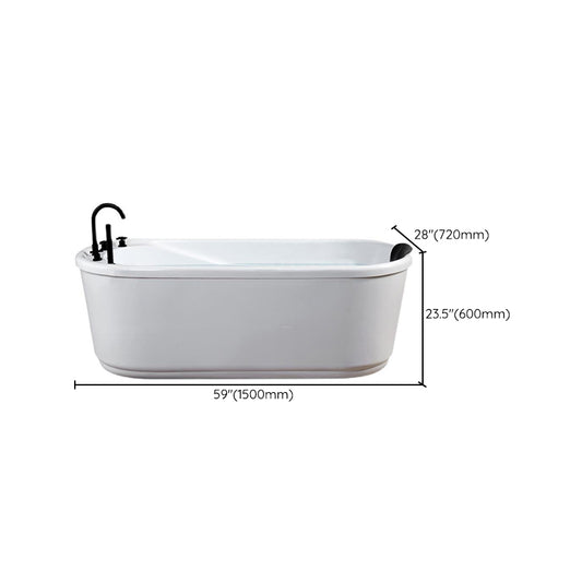 Modern Freestanding Bathtub Acrylic White Bathtub , 28.35-inch Wide (Board not Included) Clearhalo 'Bathroom Remodel & Bathroom Fixtures' 'Bathtubs' 'Home Improvement' 'home_improvement' 'home_improvement_bathtubs' 'Showers & Bathtubs' 6975040