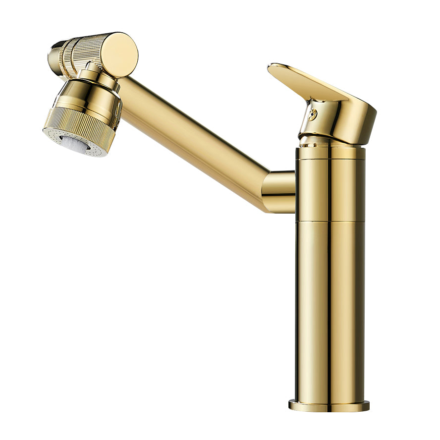 Adjustable Widespread Bathroom Faucet Lever Handles Widespread Sink Faucet Gold 7.9" Round Clearhalo 'Bathroom Remodel & Bathroom Fixtures' 'Bathroom Sink Faucets' 'Bathroom Sinks & Faucet Components' 'bathroom_sink_faucets' 'Home Improvement' 'home_improvement' 'home_improvement_bathroom_sink_faucets' 6976484